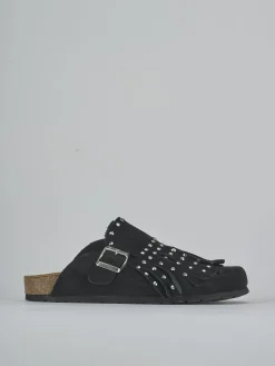 Sabot tacco 1cm camoscio nero