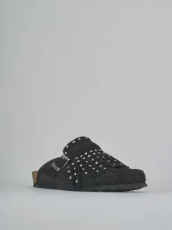 Sabot tacco 1cm camoscio nero