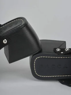 Sabot tacco 7cm camoscio nero