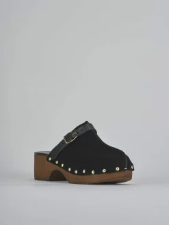 Sabot tacco 4cm camoscio nero