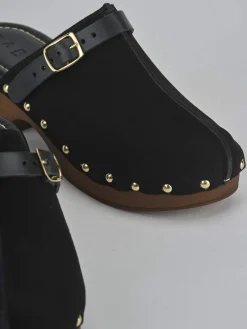 Sabot tacco 4cm camoscio nero