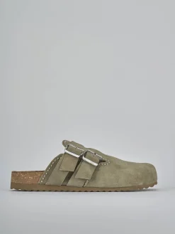 Sabot tacco 1cm camoscio verde