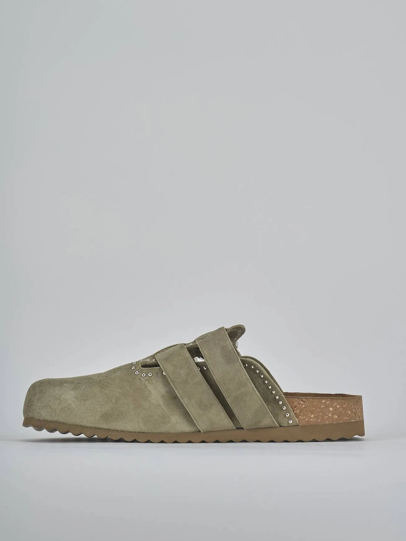 Sabot tacco 1cm camoscio verde