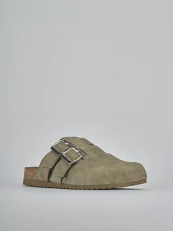 Sabot tacco 1cm camoscio verde