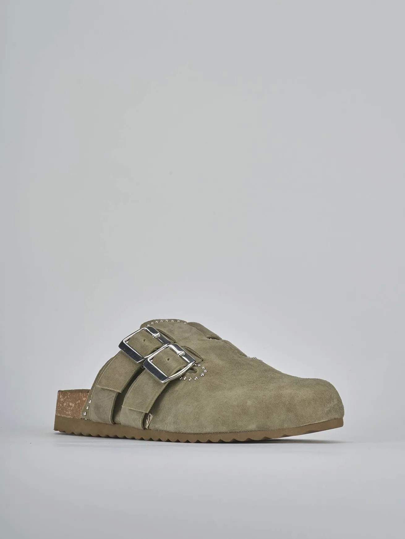 Sabot tacco 1cm camoscio verde