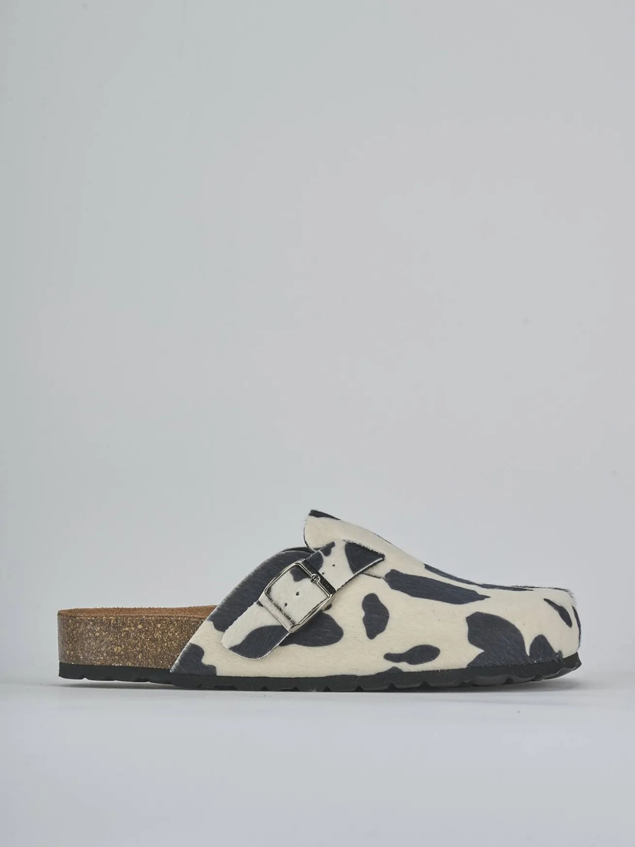 Sabot tacco 1cm cavallino nero