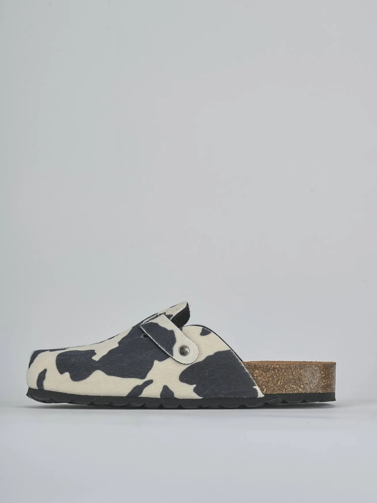 Sabot tacco 1cm cavallino nero