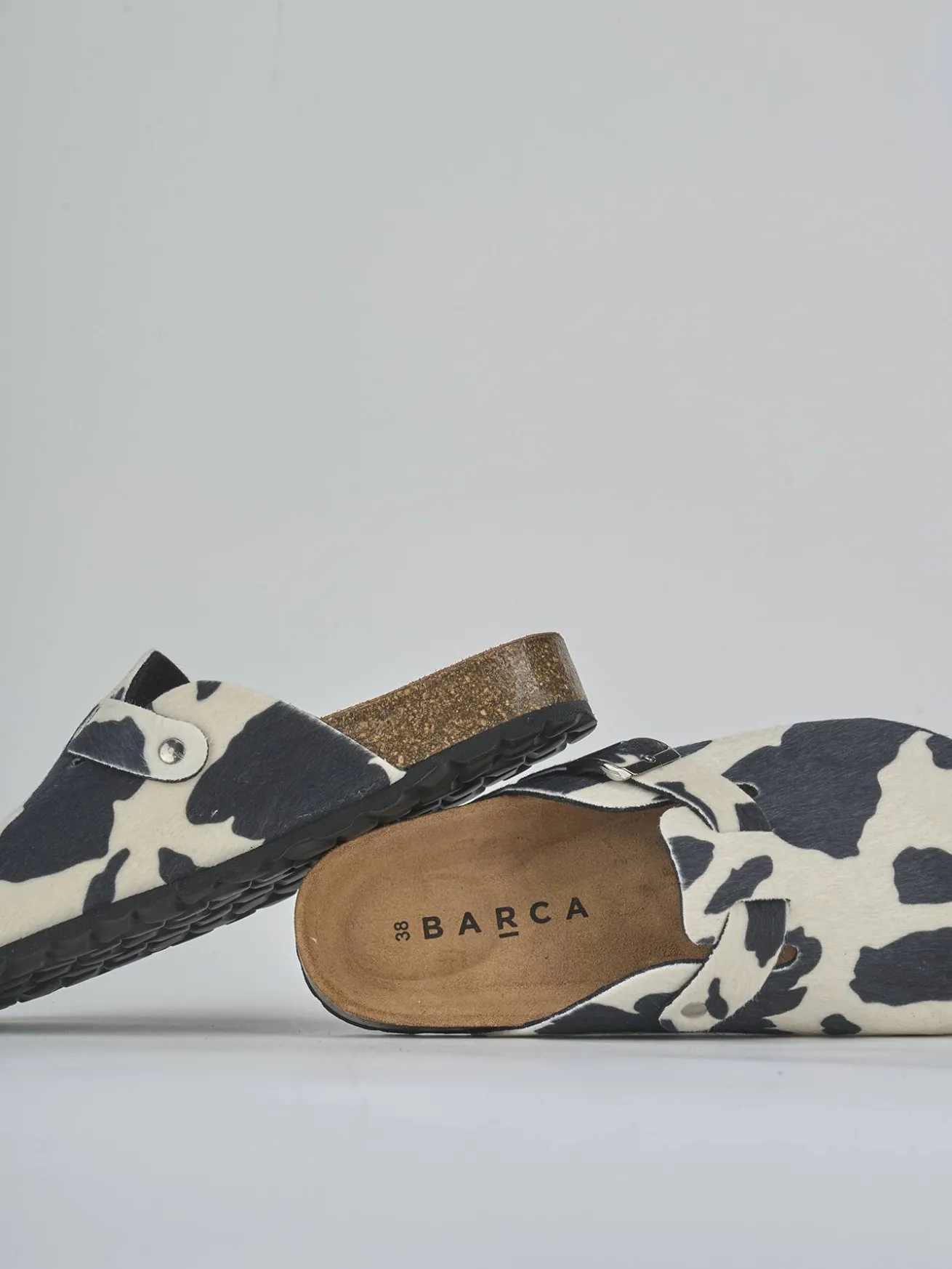 Sabot tacco 1cm cavallino nero