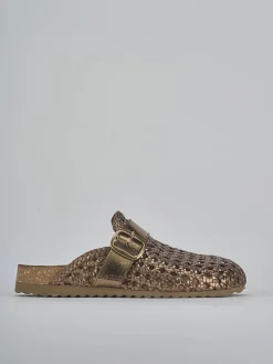 Sabot tacco 1cm laminato bronzo