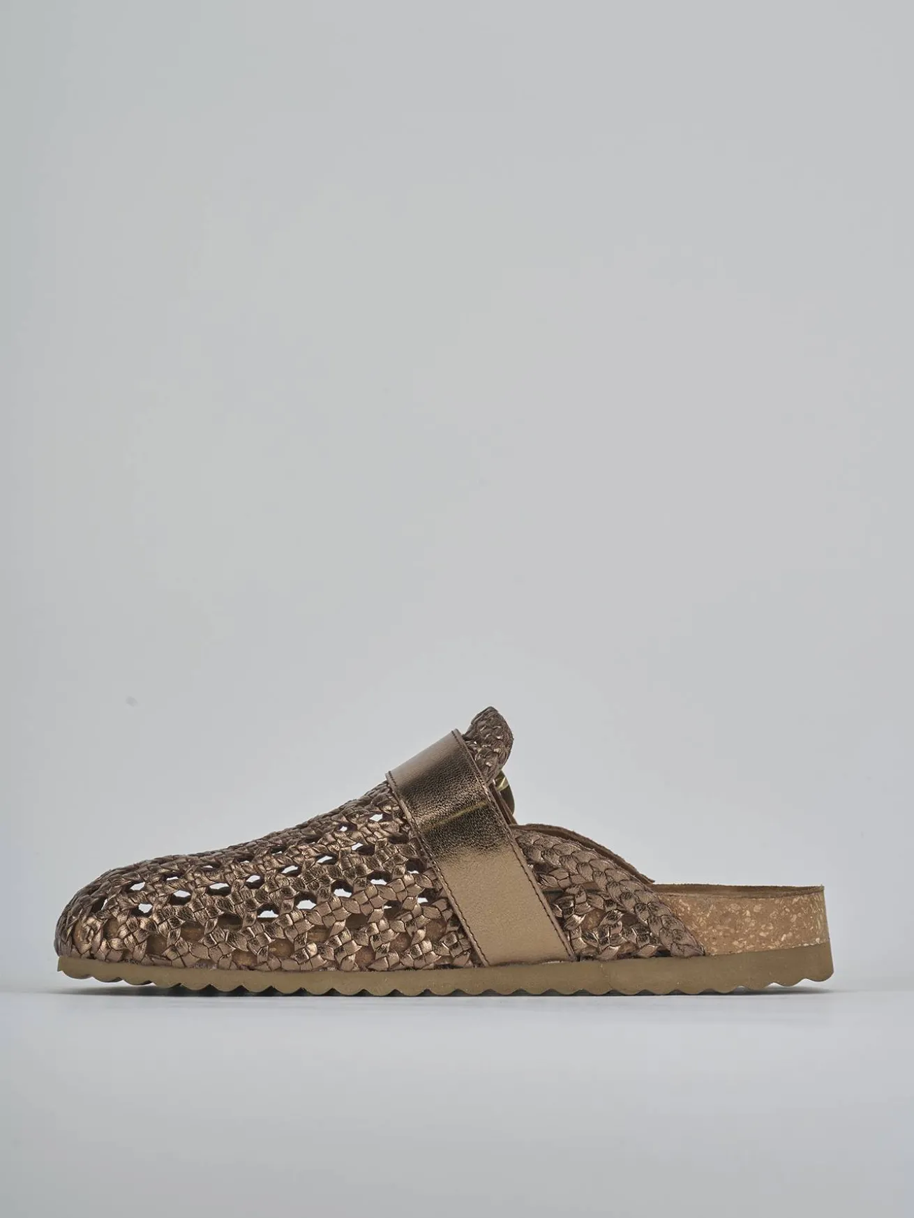 Sabot tacco 1cm laminato bronzo