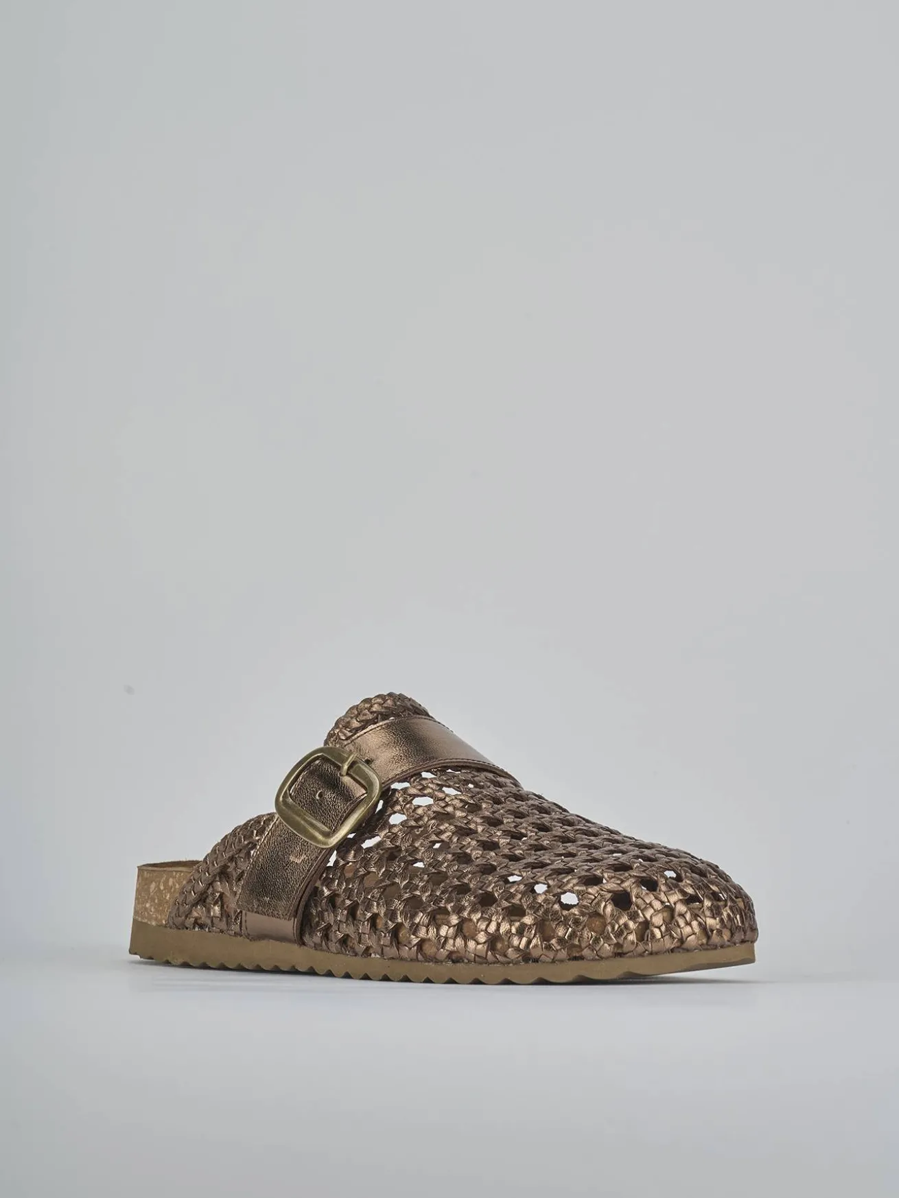 Sabot tacco 1cm laminato bronzo