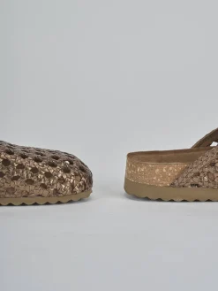 Sabot tacco 1cm laminato bronzo