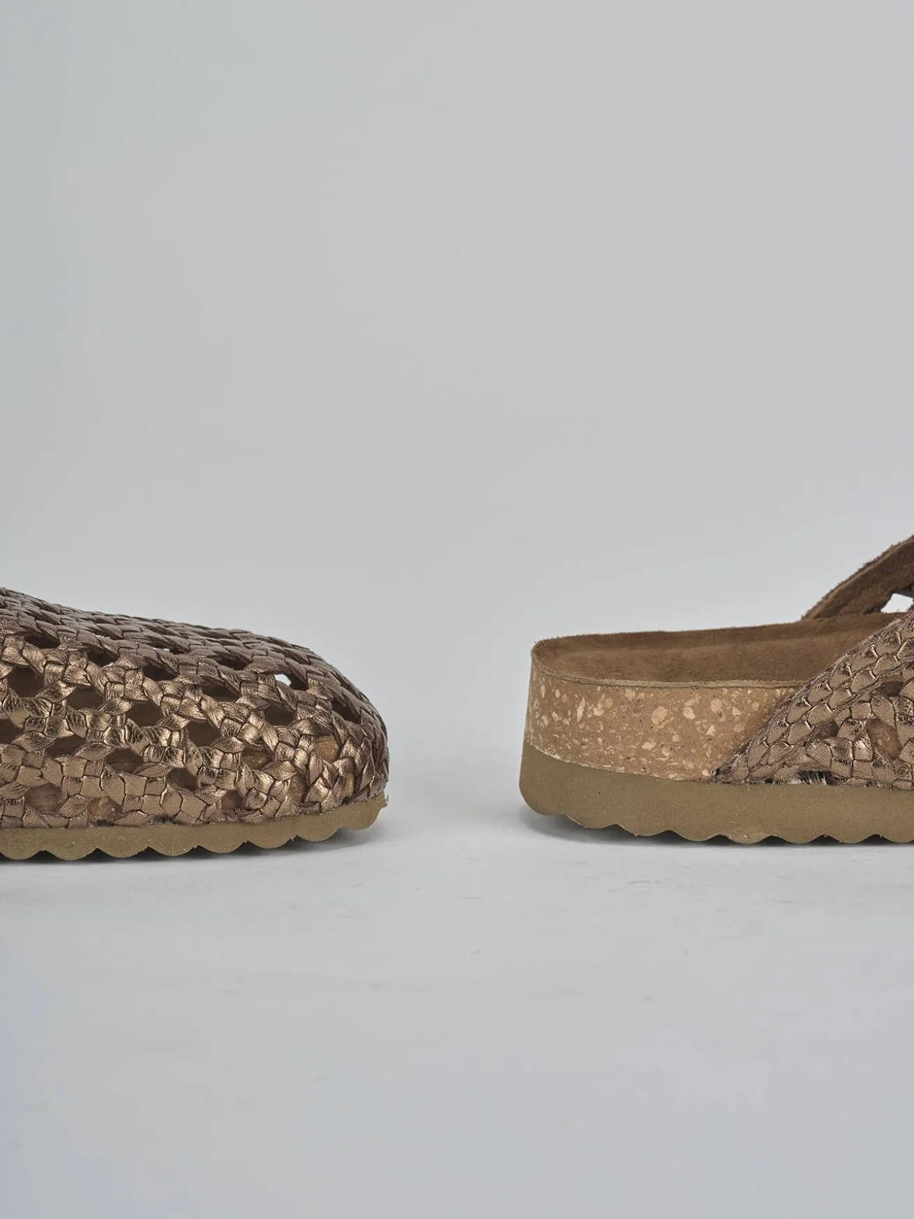 Sabot tacco 1cm laminato bronzo