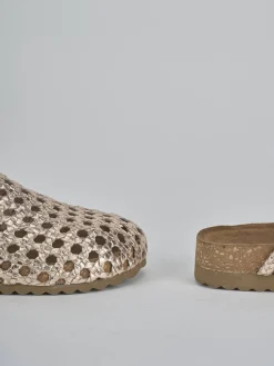 Sabot tacco 1cm laminato oro