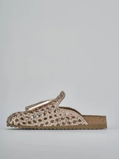 Sabot tacco 1cm laminato oro