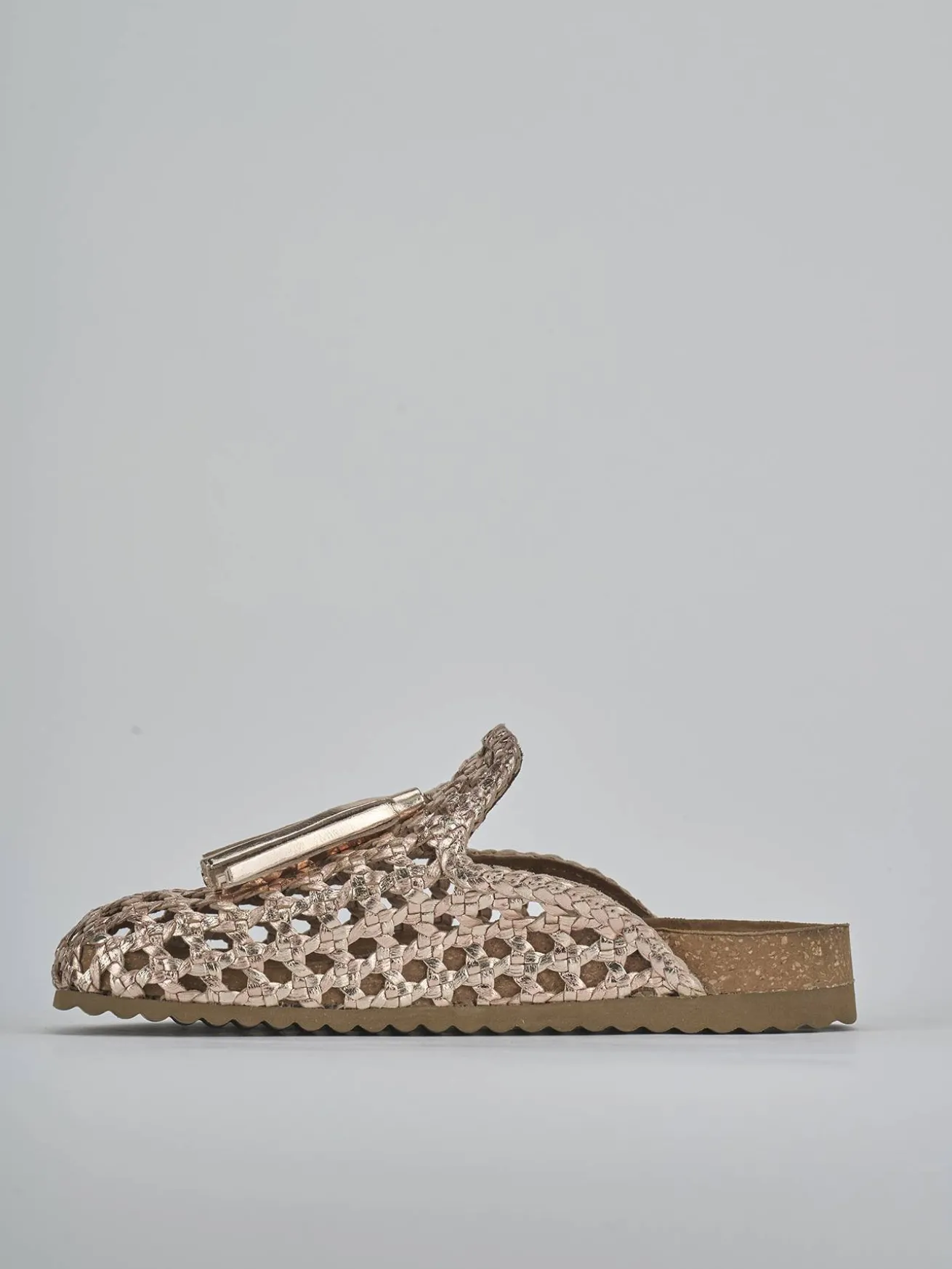 Sabot tacco 1cm laminato oro