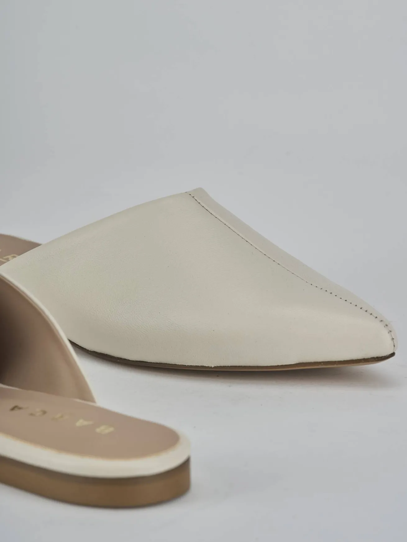 Sabot tacco 1cm pelle bianco