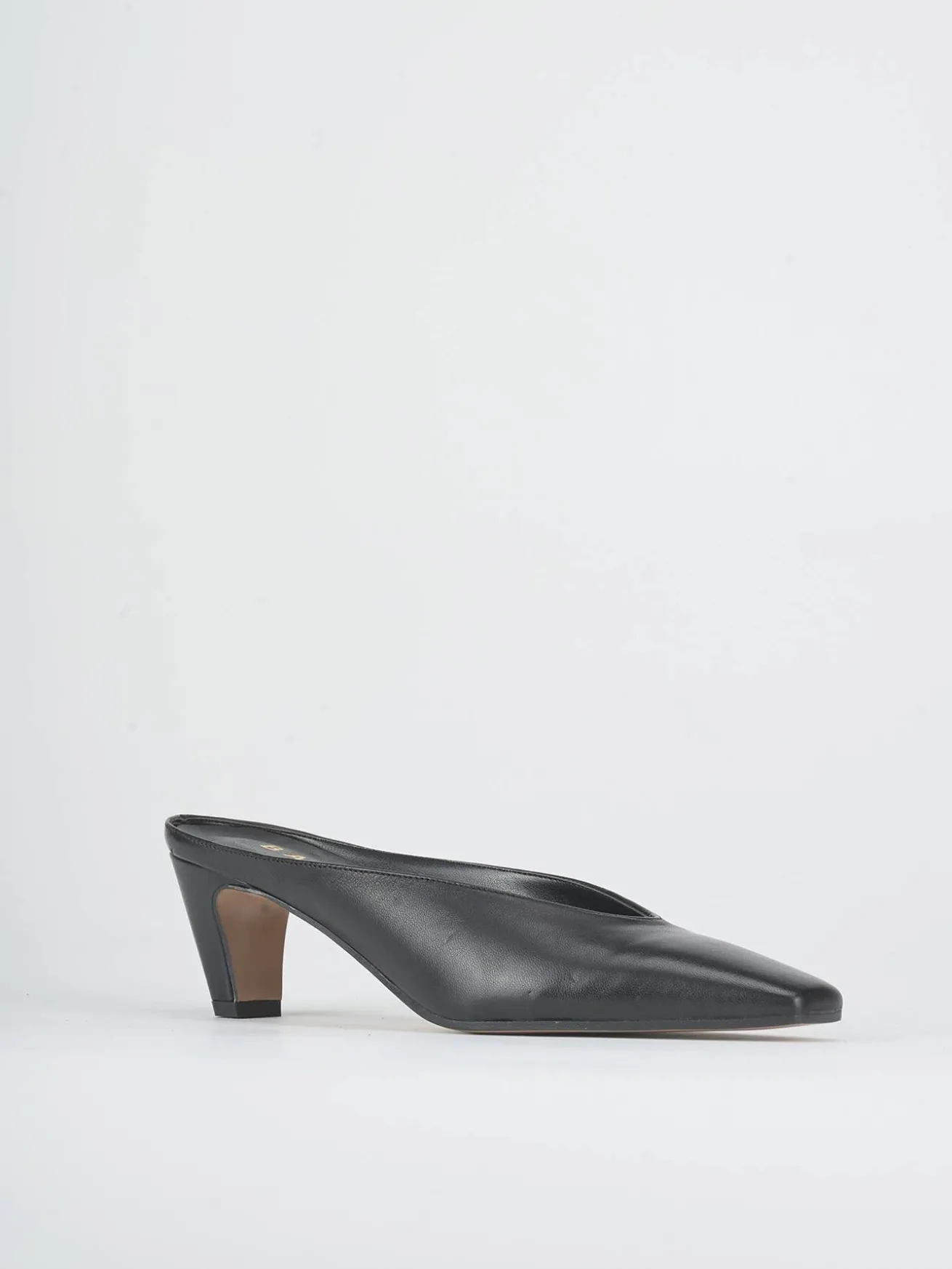 Sabot tacco 5cm pelle nero