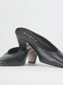 Sabot tacco 5cm pelle nero