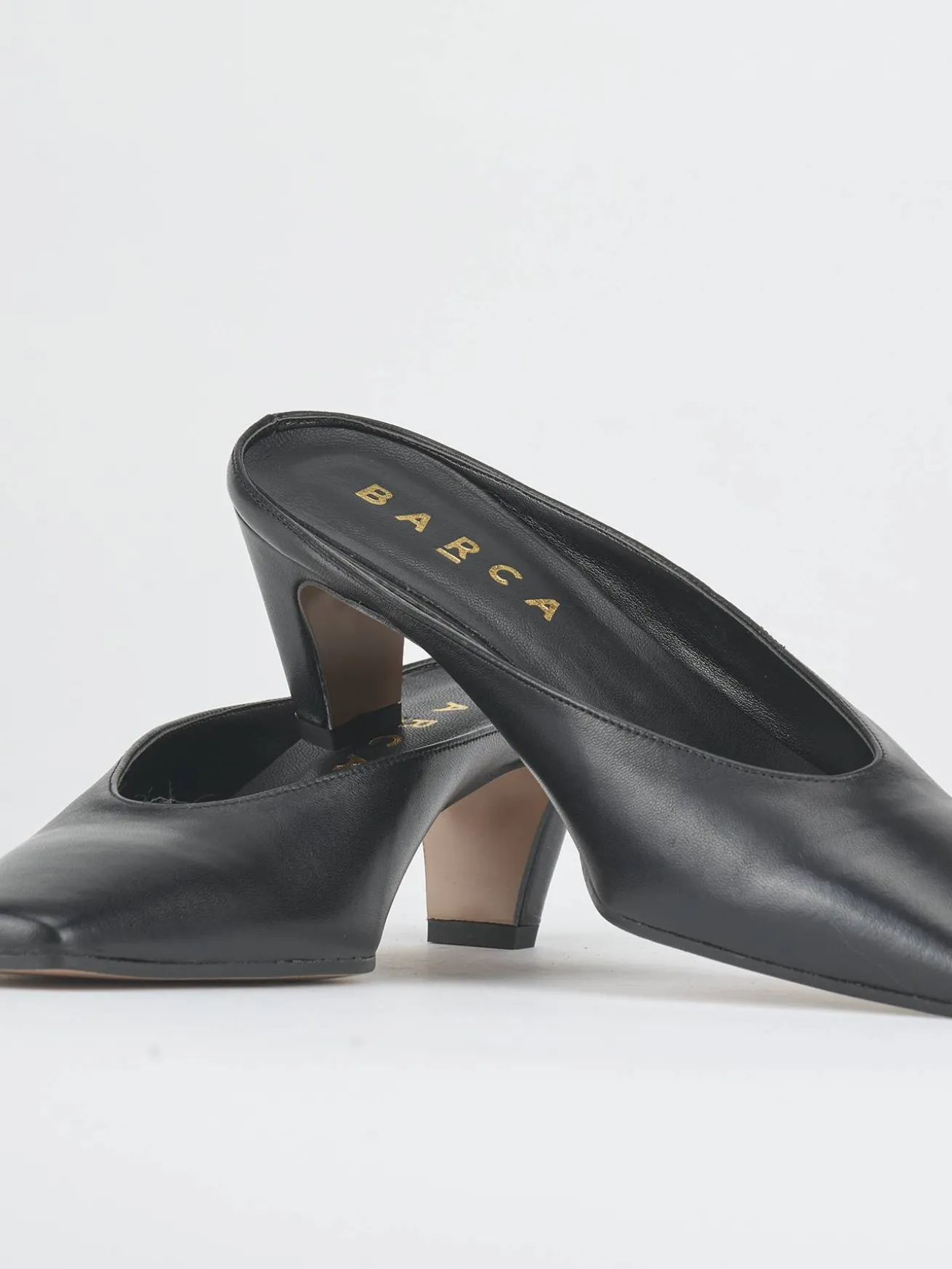 Sabot tacco 5cm pelle nero