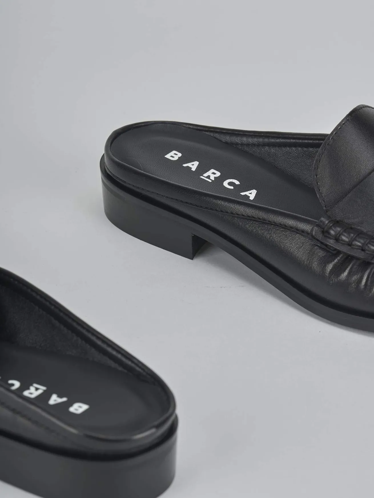 Sabot tacco 1cm pelle nero