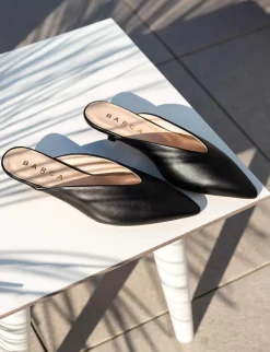 Sabot tacco 4cm pelle nero