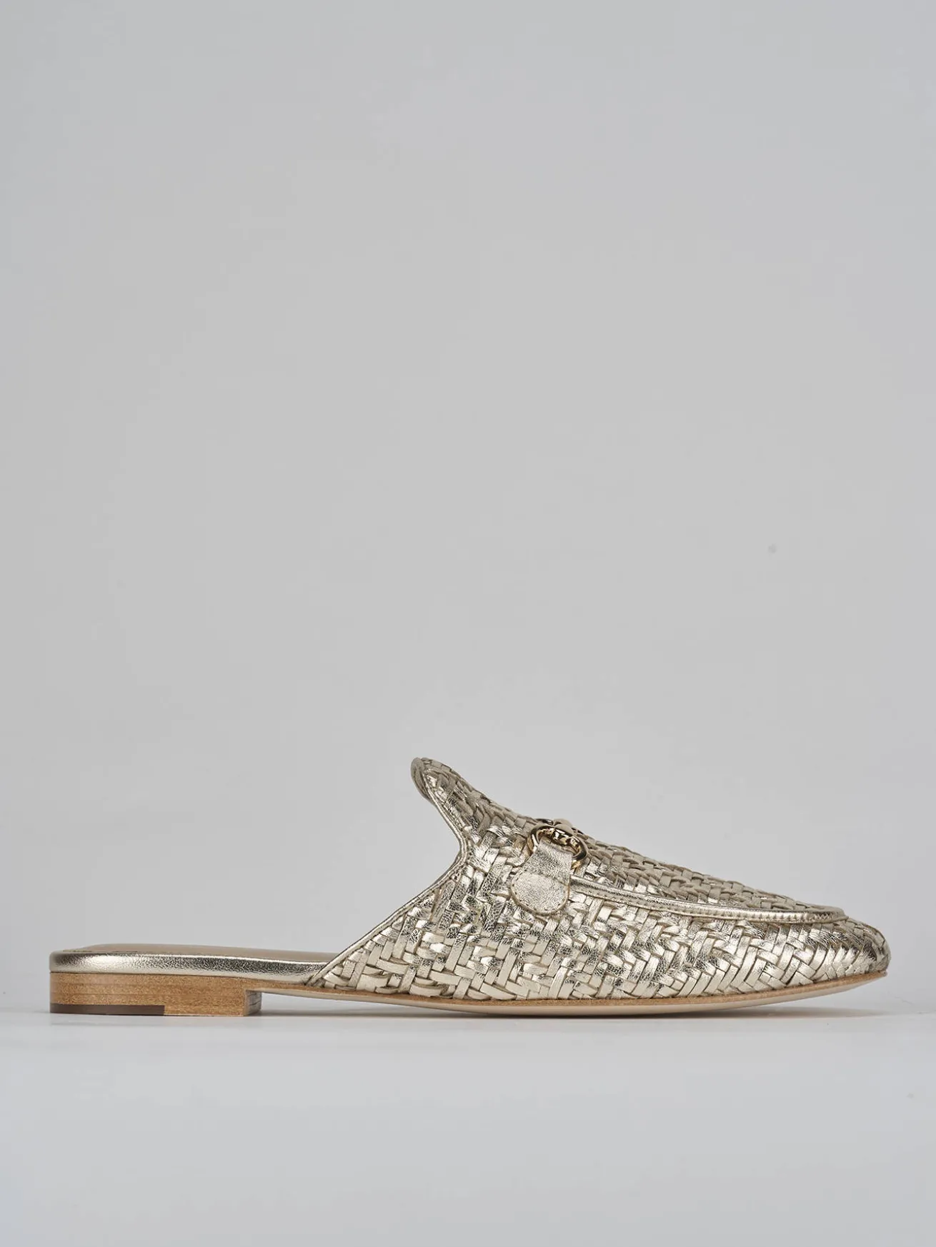 Sabot tacco 1cm pelle oro