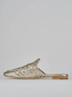 Sabot tacco 1cm pelle oro