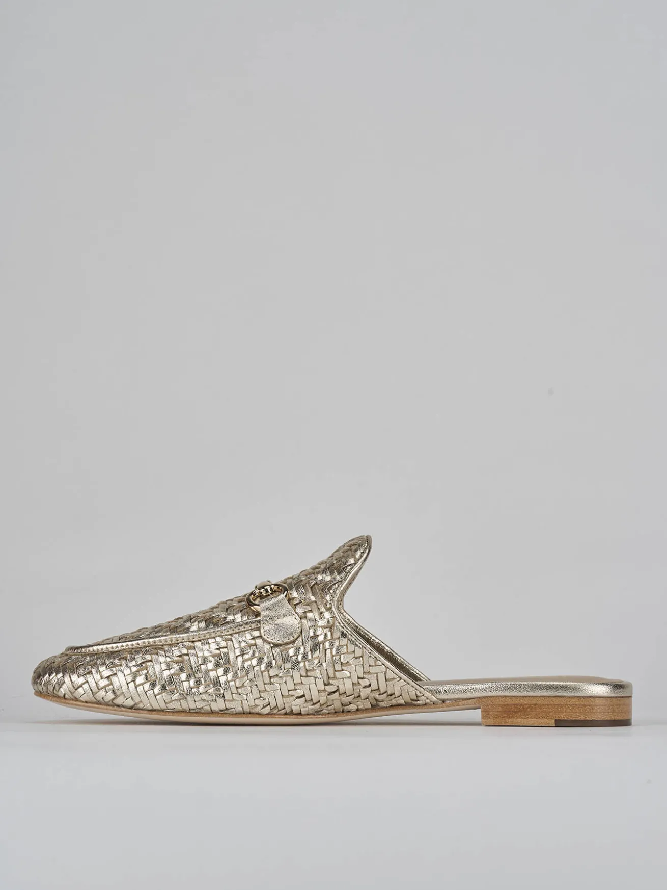 Sabot tacco 1cm pelle oro