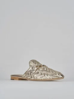 Sabot tacco 1cm pelle oro