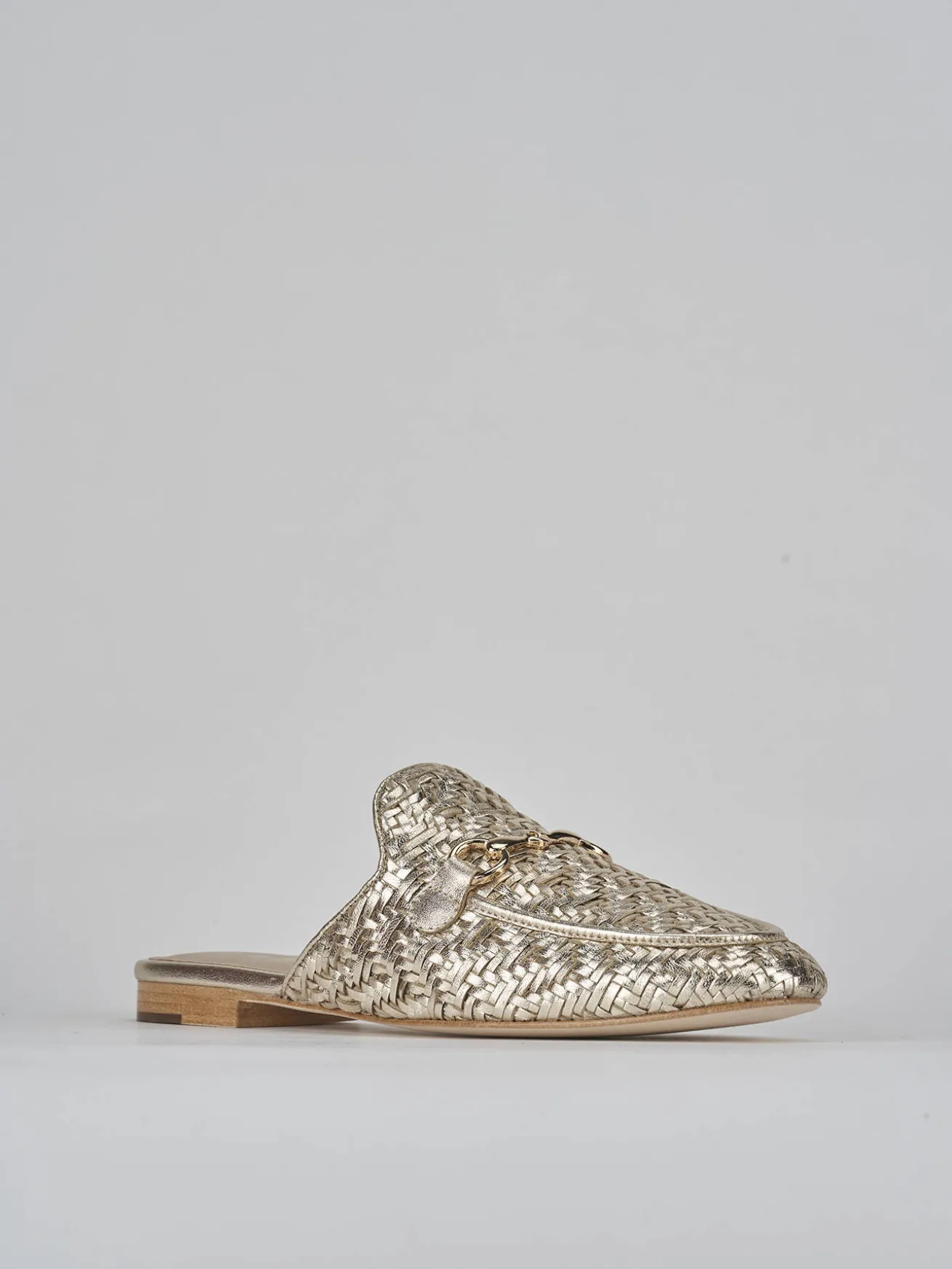 Sabot tacco 1cm pelle oro