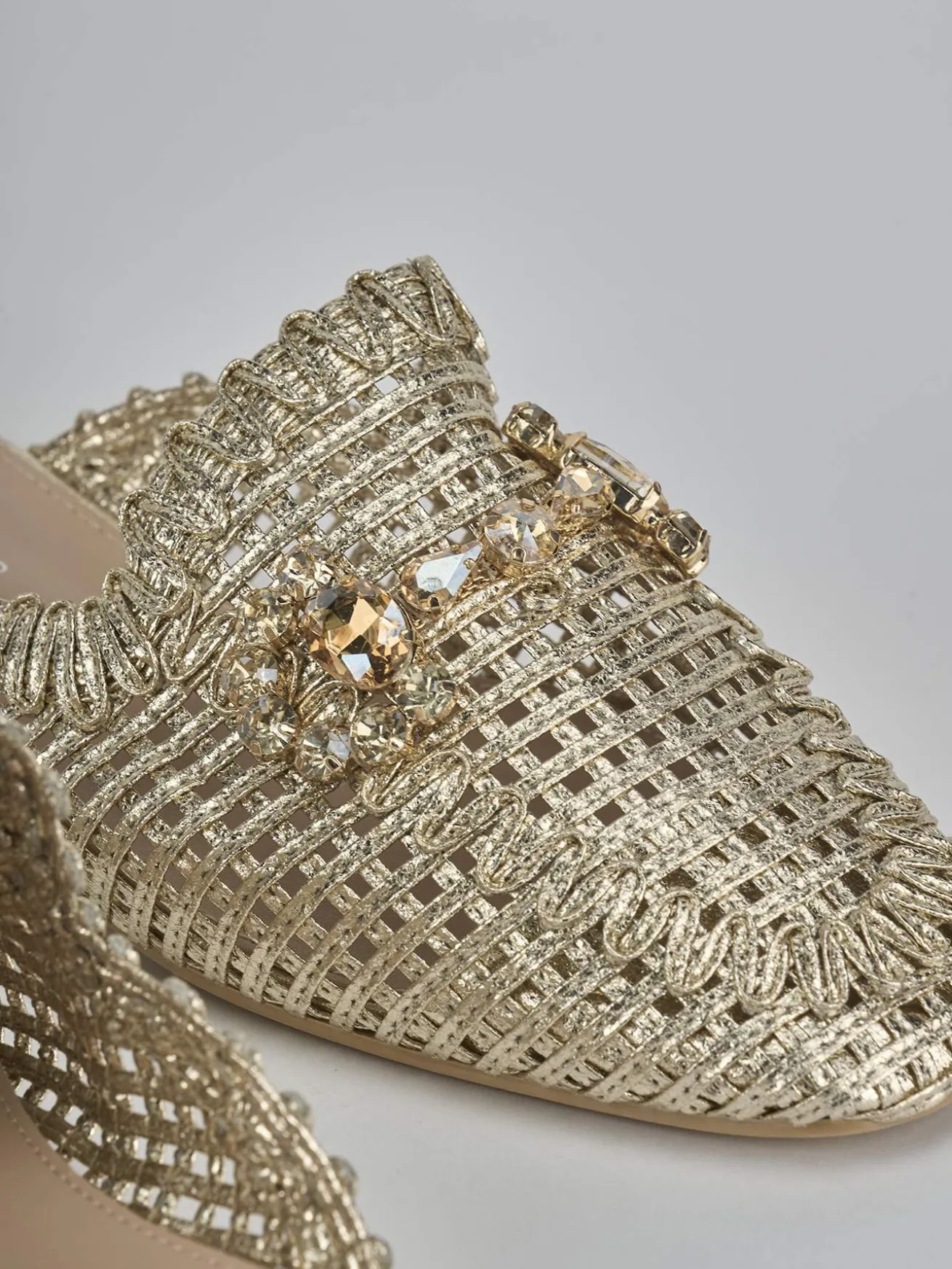 Sabot tacco 1cm pelle oro