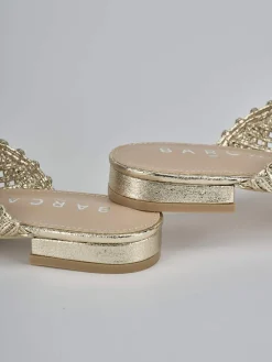 Sabot tacco 1cm pelle oro