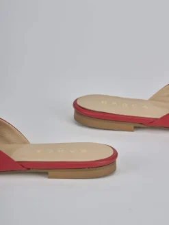 Sabot tacco 1cm pelle rosso