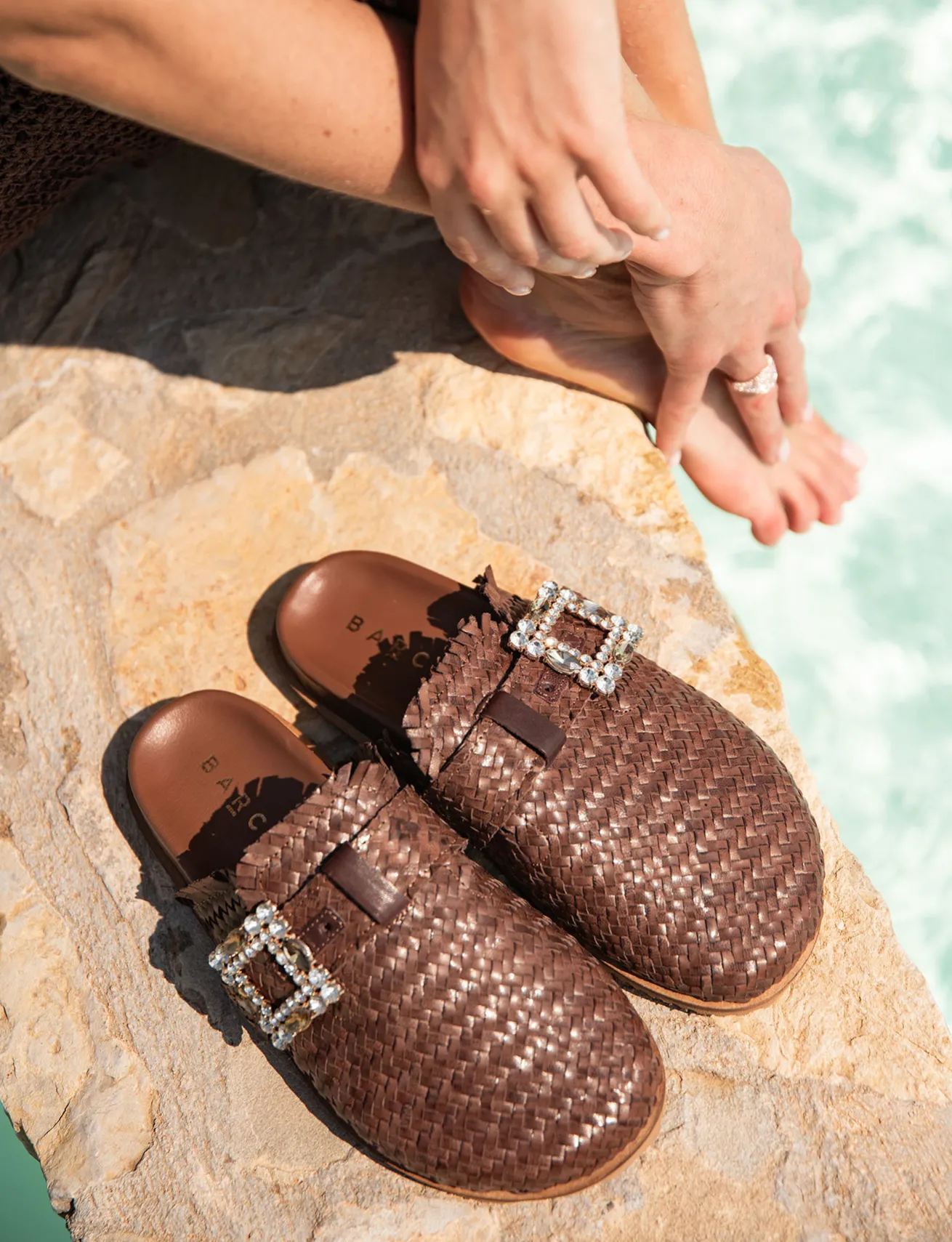 Sabot tacco 1cm pelle testa