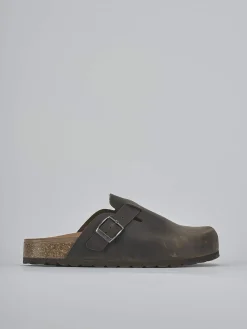 Sabot tacco 1cm pelle verde