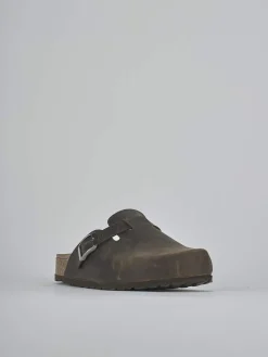 Sabot tacco 1cm pelle verde