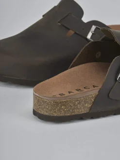 Sabot tacco 1cm pelle verde