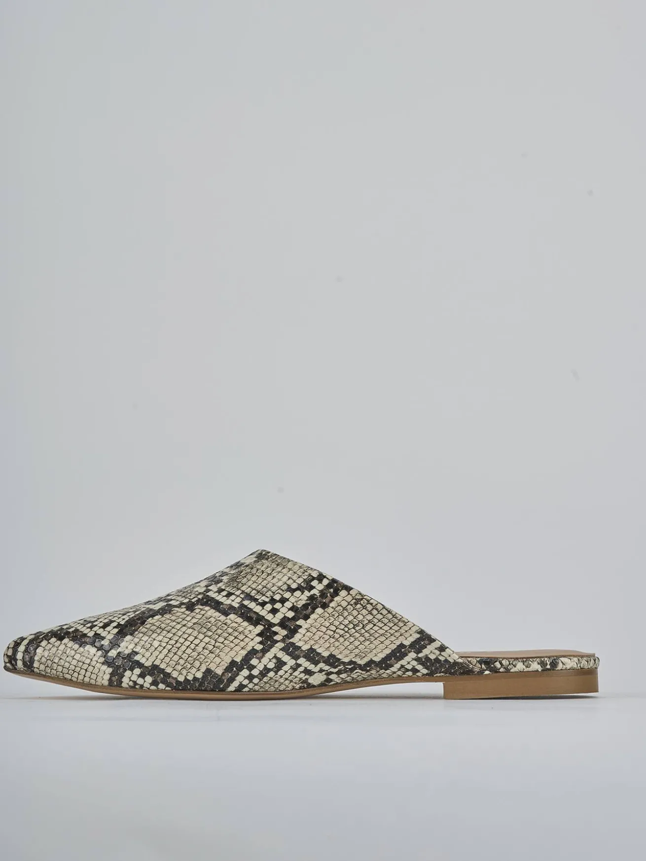 Sabot tacco 1cm pitone beige