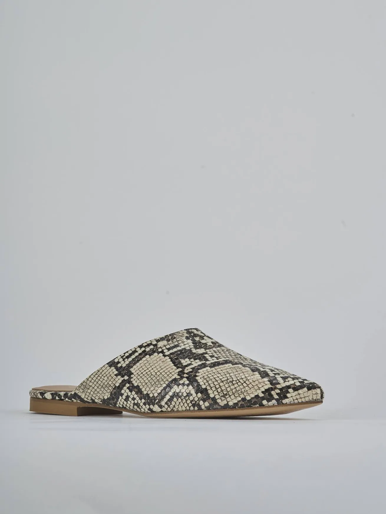 Sabot tacco 1cm pitone beige