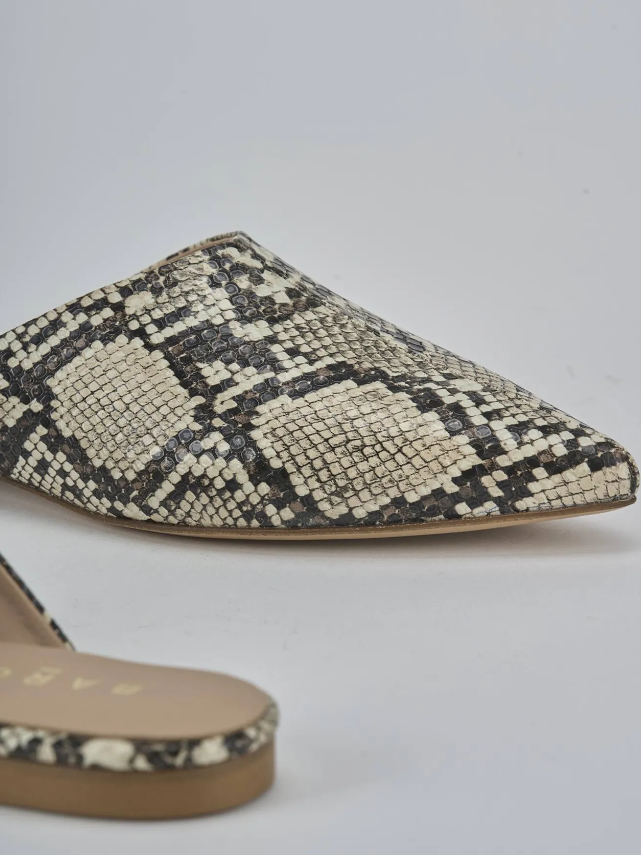 Sabot tacco 1cm pitone beige