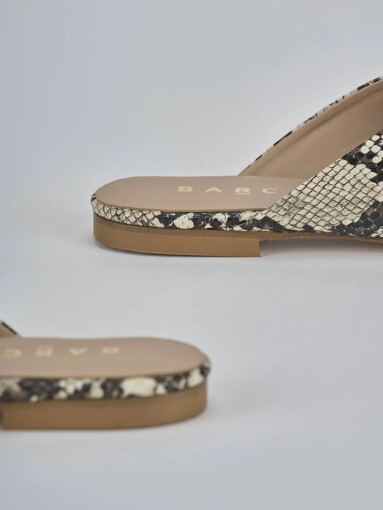 Sabot tacco 1cm pitone beige