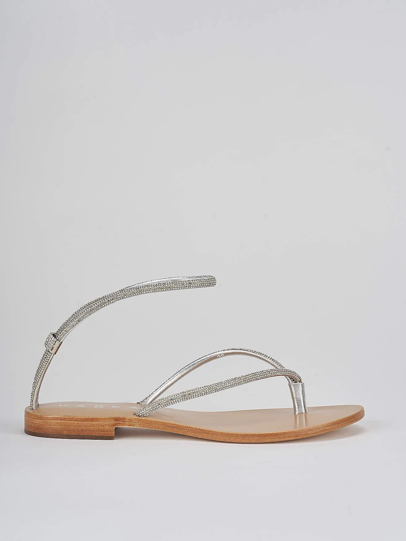 Sandali infradito tacco 1 cm argento pelle