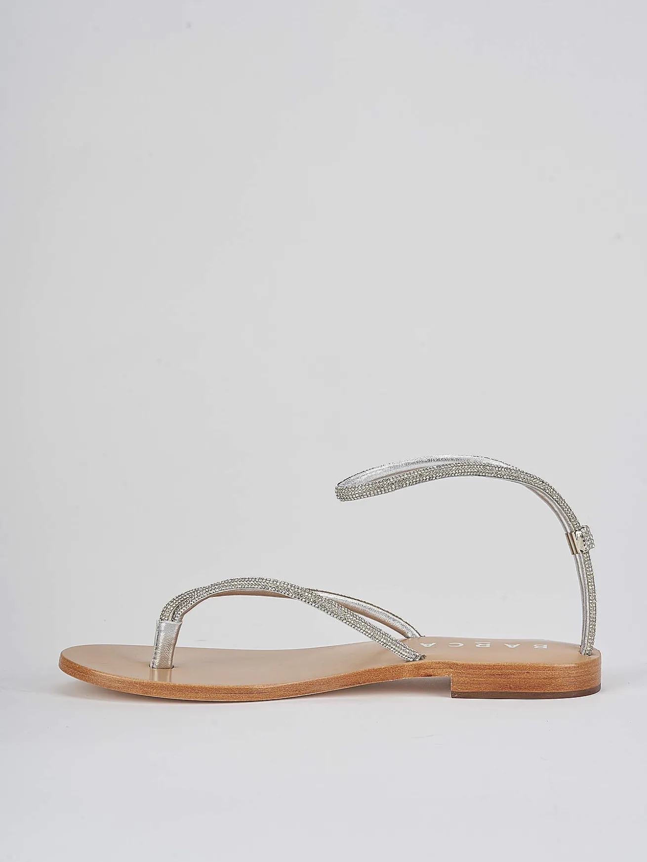 Sandali infradito tacco 1 cm argento pelle