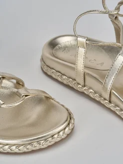Sandali pelle oro