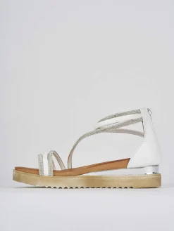 Sandali tacco 4 cm bianco pelle