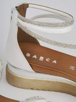 Sandali tacco 4 cm bianco pelle