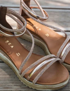 Sandali tacco 4 cm bronzo pelle