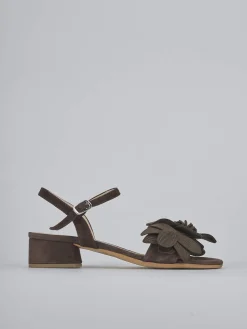 Sandali tacco 3cm camoscio testa