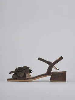 Sandali tacco 3cm camoscio testa